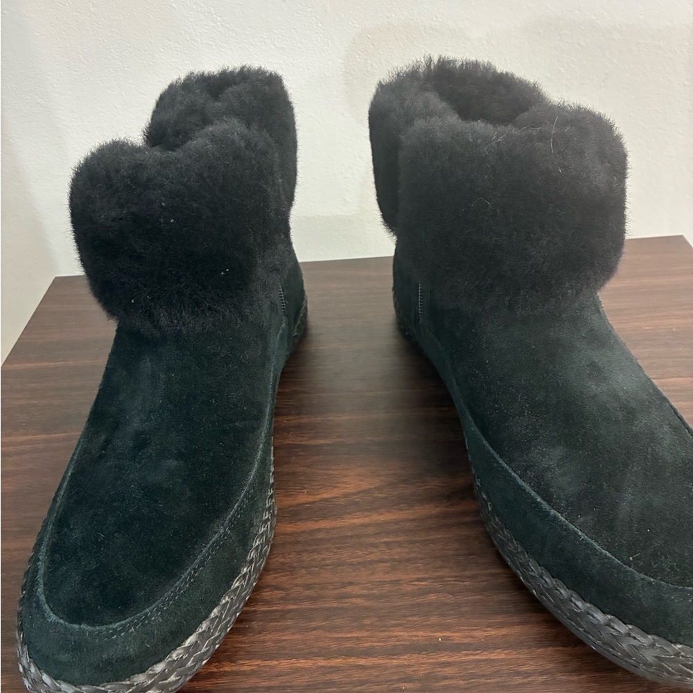 UGG Black Suede Fur Boots